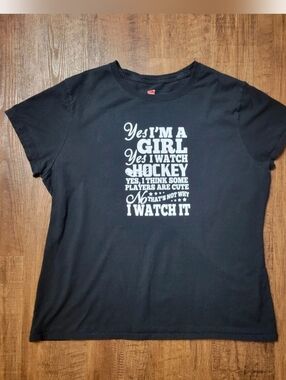 Hanes Nano hockey girl fan t-shirt